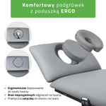 Stół rehabilitacyjny, do masażu, elektryczny Fortis 2 Ergo - pilot ręczny, rama sterująca, szaro czarny