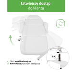 Alora biały fotel kosmetyczny, hydrauliczny  | Habys 