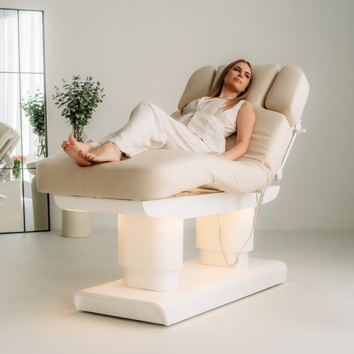 Melia Beige – elektryczna leżanka SPA z podgrzewaniem i 4 silnikami | Habys