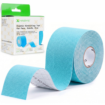 Tejp, taśma elastyczna do kinesiotapingu 5cm×5m - Niebieska Face | Habys