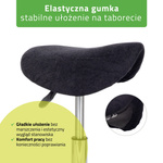 Pokrowiec frotte z gumką na taboret, czarny