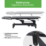 Stół rehabilitacyjny, do masażu, elektryczny Fortis 2 Ergo - pilot ręczny, szaro czarny