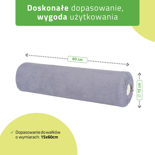 Prześcieradło frotte na wałek - 15x60 cm szare