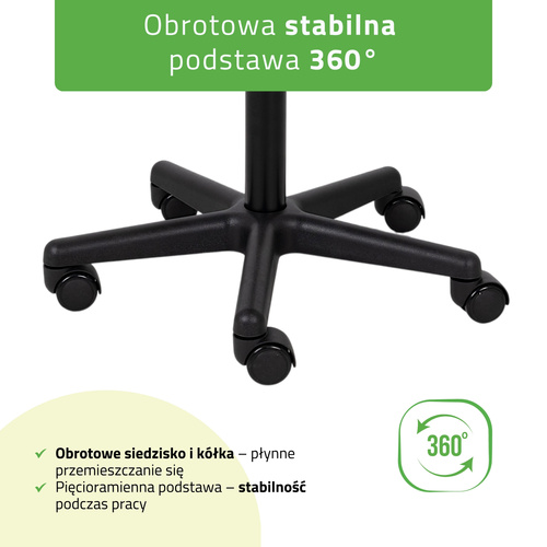 Taboret kosmetyczny Timo – czarny