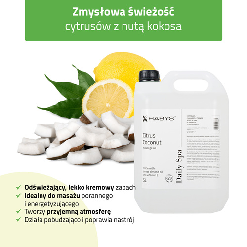 Olejek do masażu Daily Spa Citrus Coconut HABYS 5L