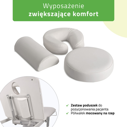 Łóżko zabiegowe z regulacją elektryczną Estella ERGO 2, White – 2 silniki