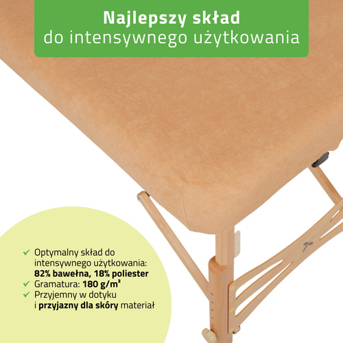 Prześcieradło frotte 1 cz. na stoły składane 60-65/180-185 beżowe