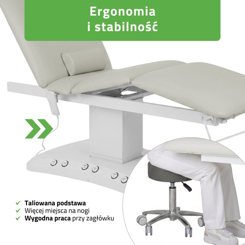 Elektryczny stół zabiegowy Serenity ERGO 4 Grey do masażu i zabiegów SPA - 3 silniki 