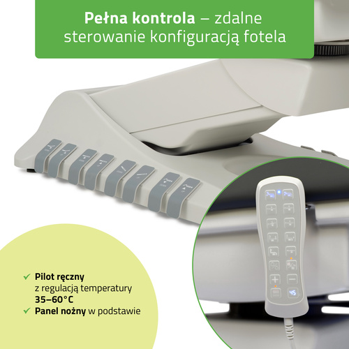 Fotel kosmetyczny z regulacja elektryczną Luxoria PRO 5, Ash Grey - 4 silniki | 3 lata gwarancji