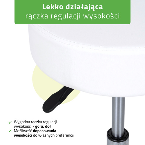 Taboret kosmetyczny Mobi – biały