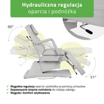 Fotel kosmetyczny, elektryczny Laris Grey - 1 silnik