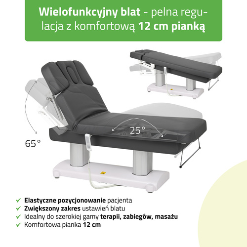 Stół do masażu Gemini Flex podgrzewany blat, pilot ręczny - 4 silniki | 3 lata gwarancji