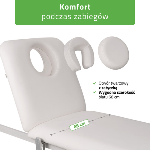 Łóżko zabiegowe z regulacją elektryczną Estella ERGO 2, White – 2 silniki