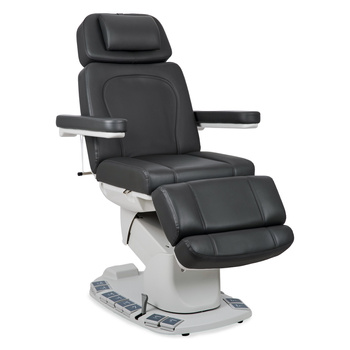 Evia Pro Graphite – elektryczny fotel kosmetyczny premium, 4 silniki, rotacja 45° | 3 lata gwarancji